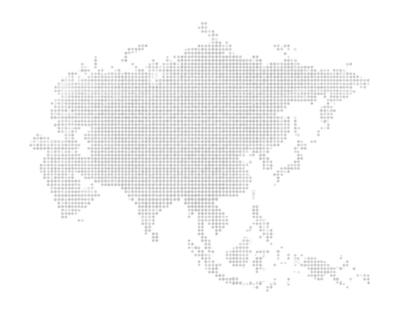 Dotted map of Asia with Southeast Asia countries labeled and Thailand highlighted